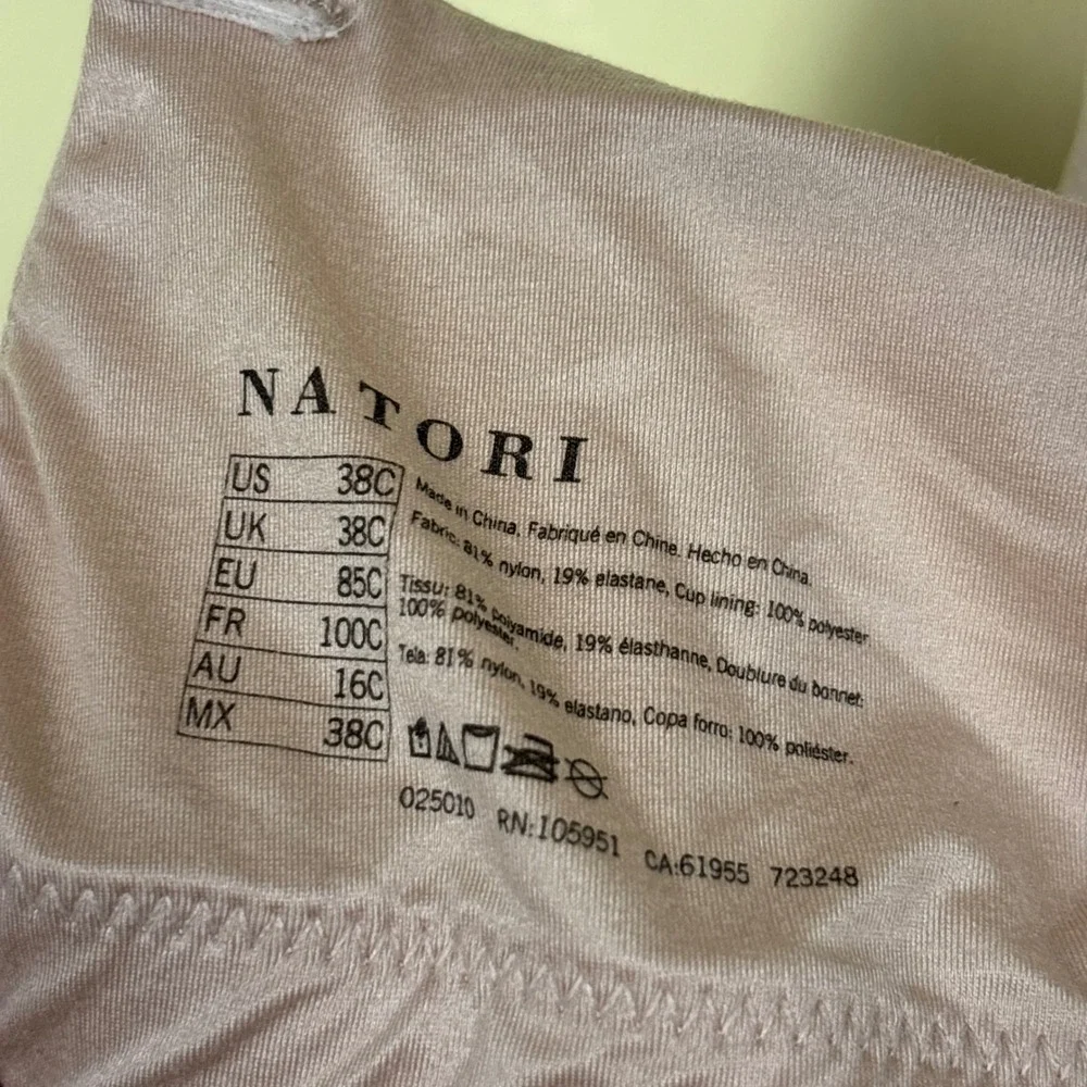 NATORI Revelation Wireless Contour Bra Size 38C Rose Beige Pink Everyday Comfort